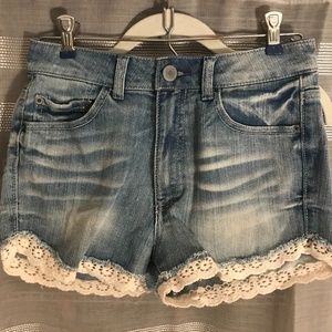 High Rise Denim Shorts